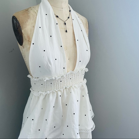 Superdown Emilia Mini Dress In White Polka Dot - Picture 6 of 10